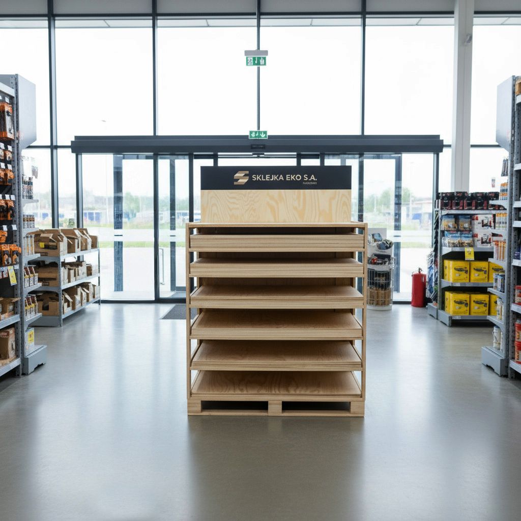 Sklejkomat z arkuszami sklejki